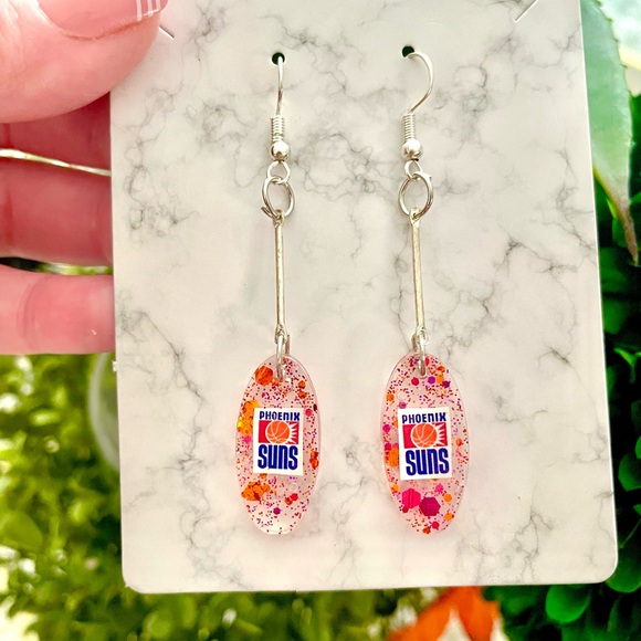 Phoenix Suns Acrylic Dangle Earrings - Picture 2 of 5